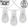 25 Clear S14 Commercial Grade Light String Set on 37.5' of White Wire 
