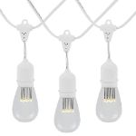 50 LED S14 Warm White Commercial Grade Suspended Light String Set on 100' of White Wire 