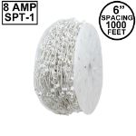 Novelty Lights C9 1000' Spool 6" Spacing 8 Amp White Wire