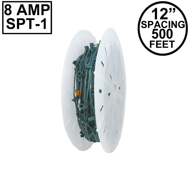 Premium Commercial Grade C9 500' Spool 12" Spacing 8 Amp Green Wire