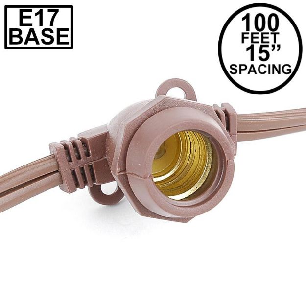 100' Brown Commercial Grade Stringer 80 Intermediate (e17) Base Sockets