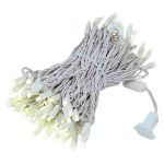 LED Curtain Twinkle Lights 100 LED Warm White Non-Connectable White Wire