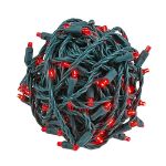 Coaxial 100 LED Red 6" Spacing Green Wire