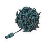 Coaxial 100 LED Red 6" Spacing Green Wire