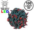 Coaxial 100 LED Red 6" Spacing Green Wire