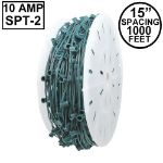 Novelty Lights C9 1000' Spool 15" Spacing 10 Amp Green Wire