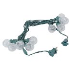 10 Pure White Sparkle Orb LED G40 Pre-Lamped String Lights