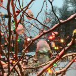 C7 25 Light String Set with Multi-Colored Twinkle Bulbs on Green Wire