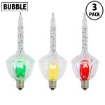 Clear Classic Bubble Light With Clear Multi Base Replacements 3 Pack 