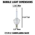 Blue Bubble Light With Silver Glitter Replacements 3 Pack 
