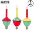 Red and Yellow Bubble Light With Silver Glitter Replacements 3 Pack 