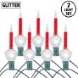 Red Bubble Light Clear Base Set with Silver Glitter