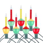 Red and Yellow Bubble Light Multicolor Base Set with Silver Glitter