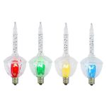 Clear with Clear Multi Color Base Classic Bubble Light Set 7 Lamps