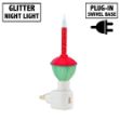 Red with Silver Glitter Bubble Christmas Night Light