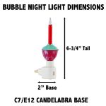 Red with Silver Glitter Bubble Christmas Night Light