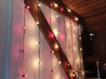 25 G30 Globe Light String Set with Purple Satin Bulbs on Green Wire