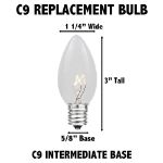 C9 - White - Ceramic (plastic) LED Replacement Bulbs - 25 Pack