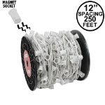 C9 Magnetic 250' Spool 12" Spacing White Wire