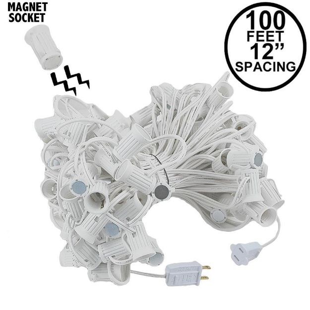 C9 Magnetic 100' Stringers 12" Spacing White Wire