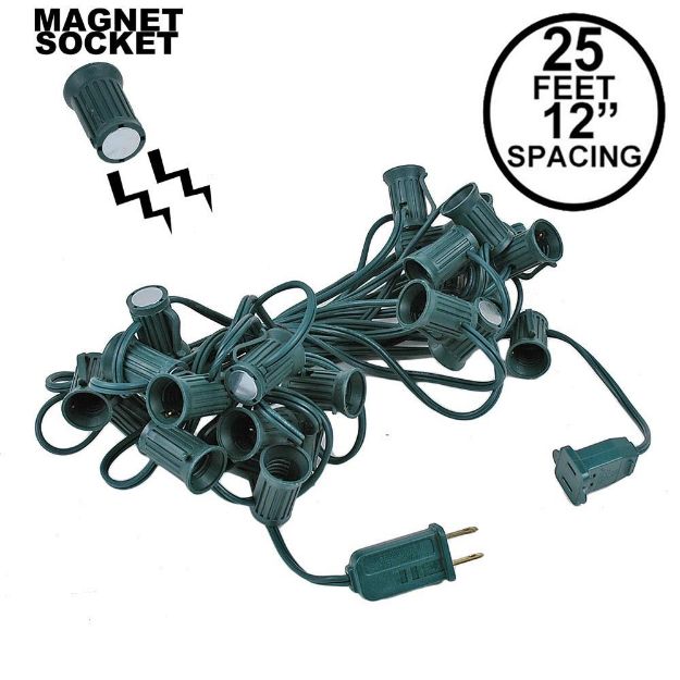 C7 Magnetic 25' Stringers 12" Spacing Green Wire