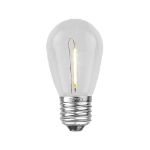 24 Warm White Plastic LED S14 Commercial Grade Light String Set on 48' of Black Wire Shatterproof