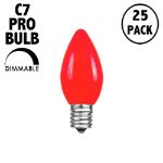C7 Pro - Frosted Red - Glass LED Replacement Bulbs - 25 Pack***ON SALE***