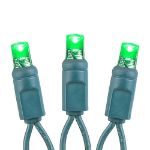 Commercial Grade Wide Angle 100 LED Green 50' Long on Green Wire