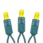 Commercial Grade Wide Angle 50 LED Yellow 25' Long on Green Wire