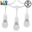 24 LED Warm White S14 Commercial Grade Suspended Light String Set on 48' of White Wire 
