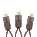 50 LED Warm White LED Christmas Lights 11' Long on Brown Wire