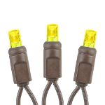 Commercial Grade Wide Angle 50 LED Yellow 25' Long on Brown Wire