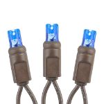 Commercial Grade Wide Angle 50 LED Blue 25' Long on Brown Wire