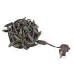 Commercial Grade Wide Angle 50 LED Green 25' Long on Brown Wire