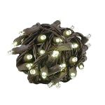 Commercial Grade Wide Angle 50 LED Warm White 25' Long on Brown Wire