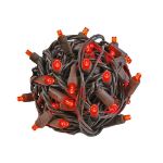 Commercial Grade Wide Angle 50 LED Red 25' Long on Brown Wire