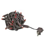 Commercial Grade Wide Angle 50 LED Red 25' Long on Brown Wire