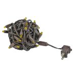 Commercial Grade Wide Angle 50 LED Yellow 25' Long on Brown Wire