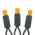 Commercial Grade Wide Angle 50 LED Amber 25' Long on Black Wire