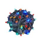 Commercial Grade Wide Angle 50 LED Multi 25' Long on Black Wire
