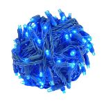 Commercial Grade Wide Angle 100 LED Blue 34' Long on Green Wire