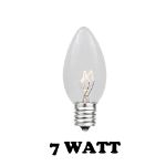 5 Pack Clear Transparent C7 7 Watt Bulbs