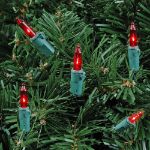 Red Christmas Mini Lights 100 Light 50 Feet Long on Green Wire