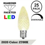 25 Light String Set with Warm White LED C9 Bulbs on Green Wire