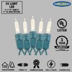 35 Light Traditional T5 Yellow LED Mini Lights Green Wire