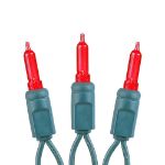 70 Light Traditional T5 Red LED Mini Lights Green Wire