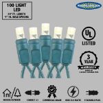 Commercial Grade Wide Angle 100 LED Blue 34' Long on Green Wire