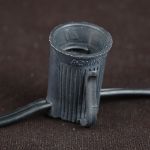 C9 25 Light String Set with Ceramic Blue Bulbs on Black Wire