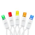 Commercial Grade Wide Angle 100 LED Multi 34' Long White Wire