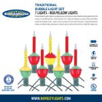 Traditional Classic Bubble Light Set 7 Lamps Red/Yellow